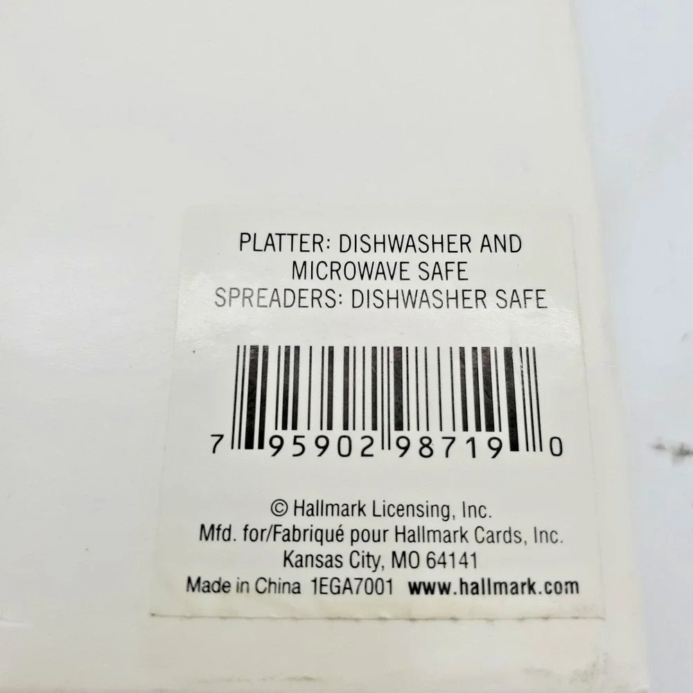 VTG Hallmark Casino Playing Cards Serving Platter W/2 Spreaders New‎ NIB
